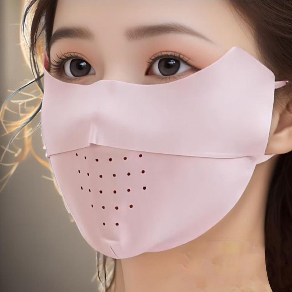 Sun Protective Face Mask with Adjustable Elastic Bands - Breathable Viscose Fiber, Washable & Reusable Sunscreen for Golf Sports Outdoor Activities
