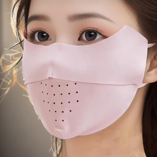 Sun Protective Face Mask with Adjustable Elastic Bands - Breathable Viscose Fiber, Washable & Reusable Sunscreen for Golf Sports Outdoor Activities