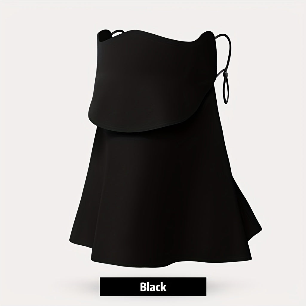 Women's Fashion Breathable Elastic Sunshade Mask - Wide Coverage Reusable Face Cover for Spring & Summer, All-Weather Outdoor Activities, Casual Style, Hand Wash\u002FDry Clean, Mask, Summer, Lightweight Design, Comfortable Fit